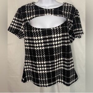 Black and white plaid Shein top size XL